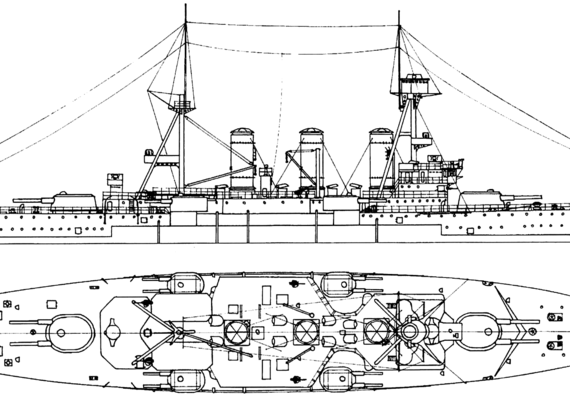 Крейсер HS Georgios Averof 1940 [Armored Cruiser] - Greece - чертежи, габариты, рисунки
